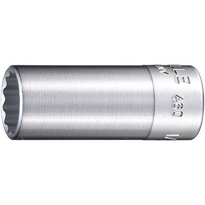 Embout de clé à douille métallique, cylindrique, avec embase intérieure à 12 pans, adapté pour écrous et vis.