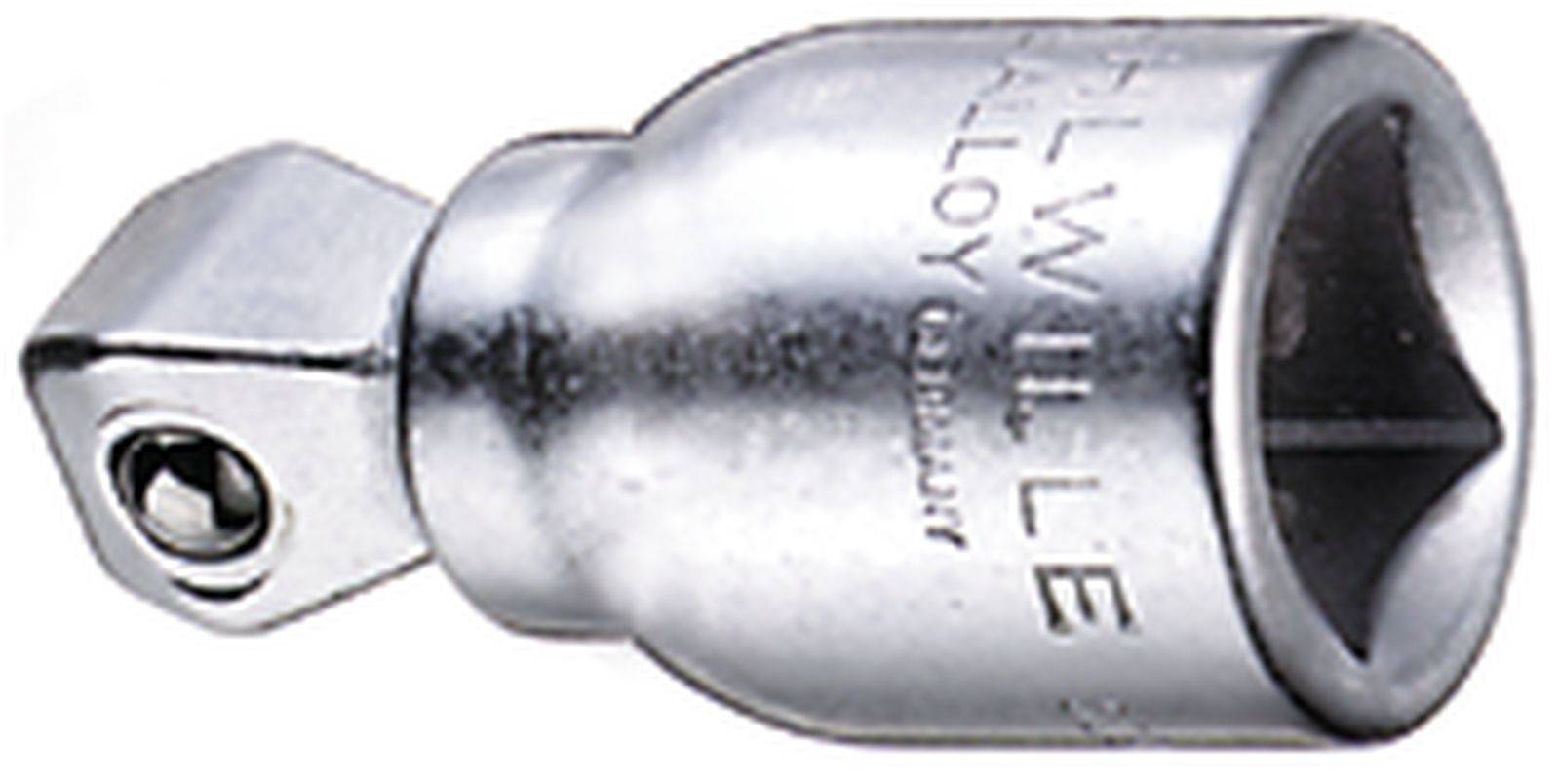 Adaptateur articulé métallique avec raccord à emboîtement, adapté pour les clés dynamométriques, utilisé pour connecter des outils.