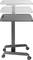 Table noir réglable en hauteur sur roulettes, idéal pour une utilisation flexible dans les bureaux ou les espaces de travail.