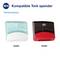 Deux distributeurs Tork, l'un en bleu clair et blanc (modèle 654000) et l'autre en rouge et noir (modèle 654008), sous la désignation « W4 Performance ».