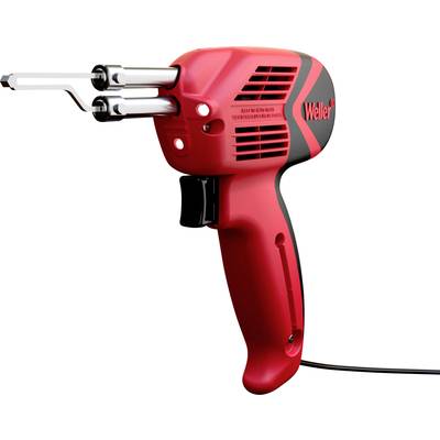 'Pistolet à souder rouge et noir avec fiche secteur, adapté pour le soudage ponctuel dans les projets électroniques.'