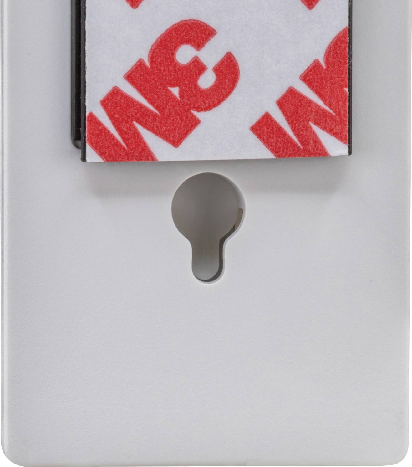 Un support mural blanc avec une bande adhésive rouge '3M', adapté pour une fixation murale.