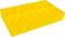 Seize boîtes rectangulaires jaunes sont disposées dans une grille 4x4 et forment une unité cohérente.