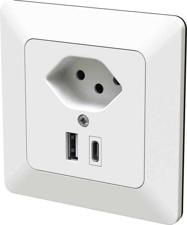 Modino Priamos  Insert Prise de courant, Prise USB Priamos blanc 163391 1 pc(s)