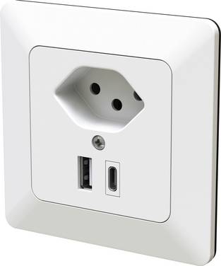 Modino Priamos  Insert Prise de courant, Prise USB Priamos blanc 163391 1 pc(s)