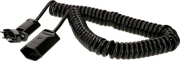 Max Hauri 162579 alimentation Rallonge   noir 4 m H05VV-F 3G 1,0 mm² câble spiralé