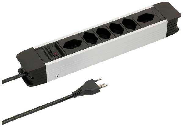 Bloc multiprise avec interrupteur Max Hauri 162896  noir fiche CH 1 pc(s)