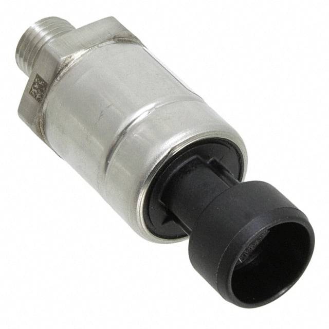 Un capteur de pression métallique avec filetage et connexion électrique noire, couramment utilisé dans des applications industrielles pour mesurer la pression.