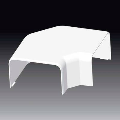 Un élément rectangulaire blanc en plastique au design incurvé sur un fond dégradé gris.