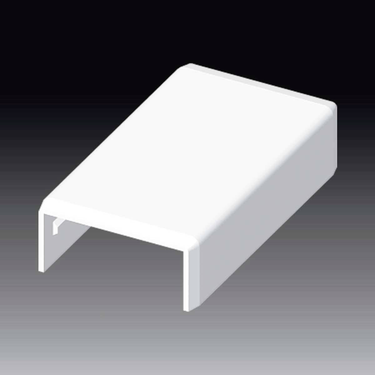 Un boîtier en plastique blanc pour composants électroniques, de forme rectangulaire et ouvert sur un côté. Adapté pour une utilisation dans les systèmes de gestion de câbles.