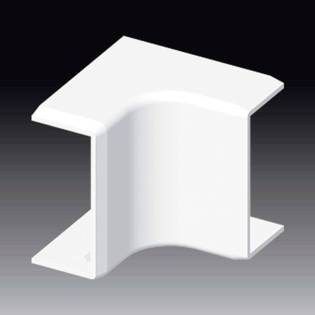 Un profil en plastique blanc et incurvé, posé sur un fond sombre. Il a une forme similaire à un U, vu de dessus.