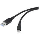 Renkforce Câble USB USB 3.2 Gen1 USB-A mâle, USB-C® mâle 3.00 m noir gaine en PVC, très flexible RF-4995178