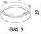 Illustration d'un composant circulaire de 82,5 mm de diamètre et de 27 mm de hauteur.