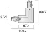 Système de rails triphasé 230V, connecteur D Line 90° gauche-droit avec mécanisme inverseur, 220-240V AC/50-