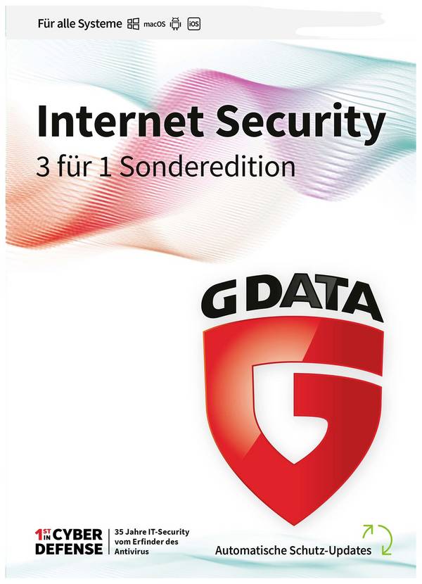 G-Data Internet Security 3 für 1 Sonderedition licence annuelle, 3 licences Windows, Mac, Android, iOS Antivirus, Logiciel de sécurité