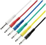 Adam Hall cables 3 STAR IPP 0090 SET - lot de 6 câbles de raccordement 6,3 mm jack mono, 0,90 m