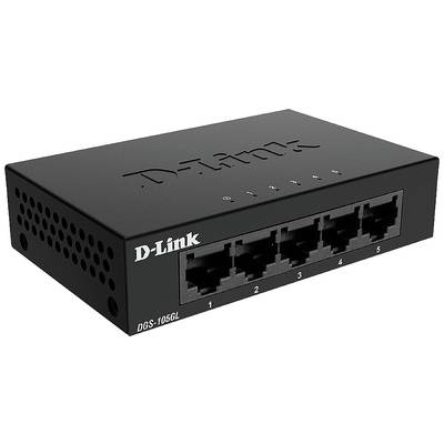 Commutateur réseau D-Link à cinq ports Ethernet, modèle DGS-105GL, adapté aux applications domestiques et de bureau.