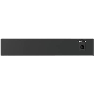 Appareil électronique noir doté d'un port de connexion d'alimentation 5V-1A sur l'avant, sans aucun autre indicateur ou interrupteur visible.