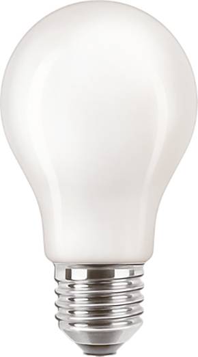 Une ampoule blanche avec un culot métallique, orientée verticalement.