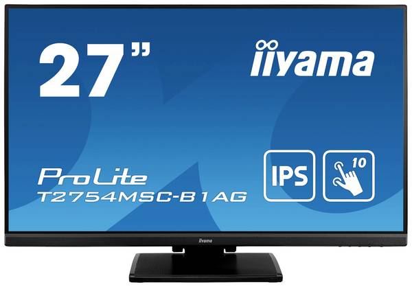 Moniteur LED Iiyama ProLite T2754MSC-B1AG  CEE F (A - G) 68.6 cm 27 pouces  1920 x 1080 pixels 16:9 4 ms port microphone IPS LED
