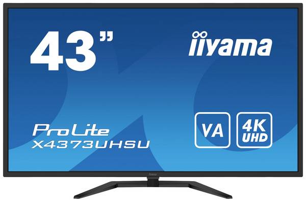 Moniteur LED Iiyama ProLite X4373UHSU-B1  CEE G (A - G) 108 cm 42.5 pouces  3840 x 2160 pixels 16:9 3 ms HDMI™, DisplayPort, mini-DisplayPort, USB 2.0, USB 3.0, casque (jack 3,5 mm) VA LED