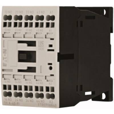 Un contacteur électrique noir et blanc à plusieurs bornes et numérotations, adapté aux applications industrielles.