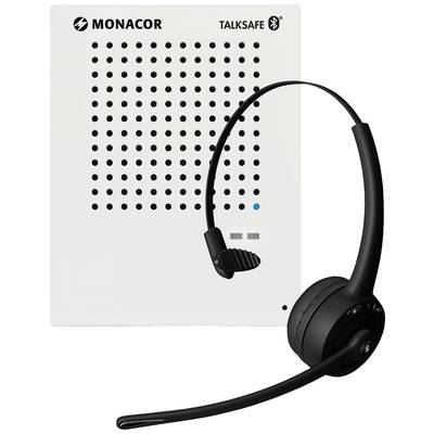 Monacor TALKSAFE-1 Interphone classique filaire, Bluetooth   blanc, noir