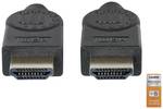Câble HDMI haute vitesse Manhattan certifié High Speed avec canal Ethernet 4K@60Hz HEC arc 3D 18 Gbits/s bande passante fiche HDMI vers fiche HDMI blindée noir 3 m