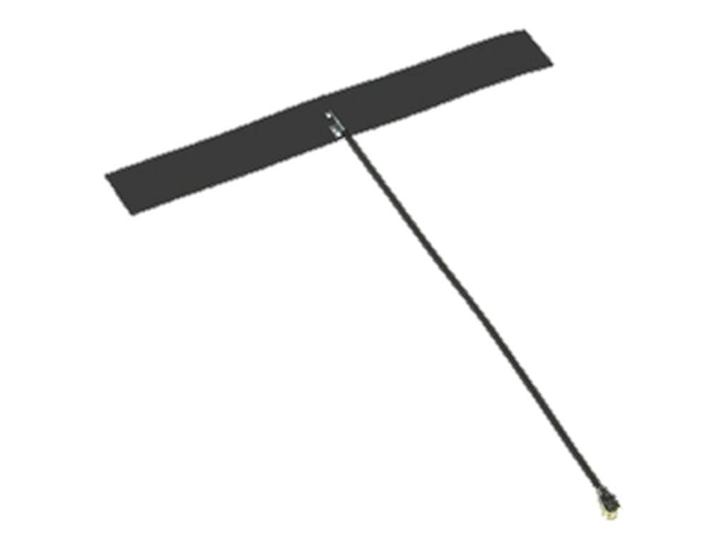 Antenne plate, rectangulaire avec un long câble noir.