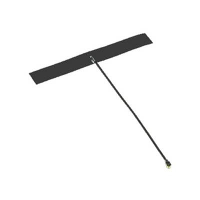 Antenne plate, rectangulaire avec un long câble noir.