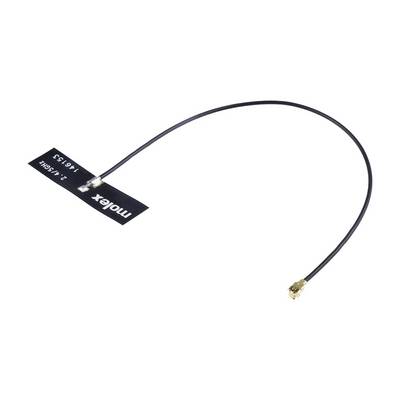 Câble de connexion d'antenne avec câble noir et plaquette portant l'inscription 'molox', adapté aux connexions électroniques.