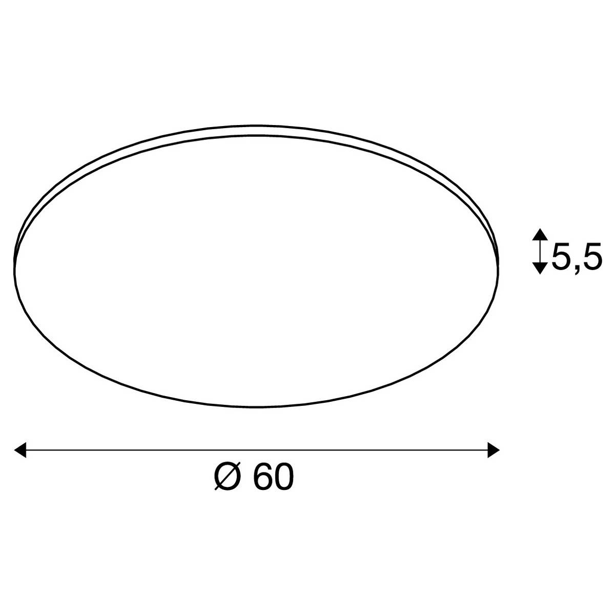 Forme ovale avec un diamètre de 60 et une hauteur de 5,5.
