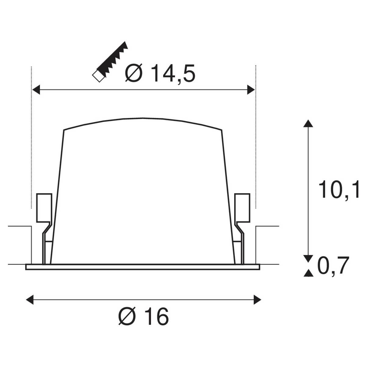 SLV 1003991 NUMINOS XL Luminaire à LED encastrable LED intégrée 37 W noir-2
