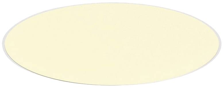 Une fine gaufre circulaire beige sur un fond blanc.