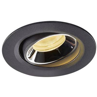 Spot encastrable noir avec intérieur rotatif et réfléchissant. Design économe en énergie pour des solutions d'éclairage modernes.