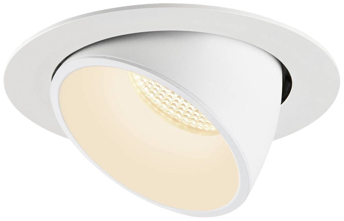 Spots encastrables LED blancs avec boîtier rond, biseautés pour un éclairage ciblé. Style moderne, économes en énergie.