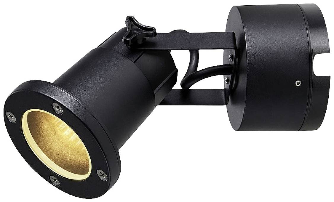 Projecteur LED noir au boîtier cylindrique et tête orientable, adapté pour un éclairage ciblé en intérieur.