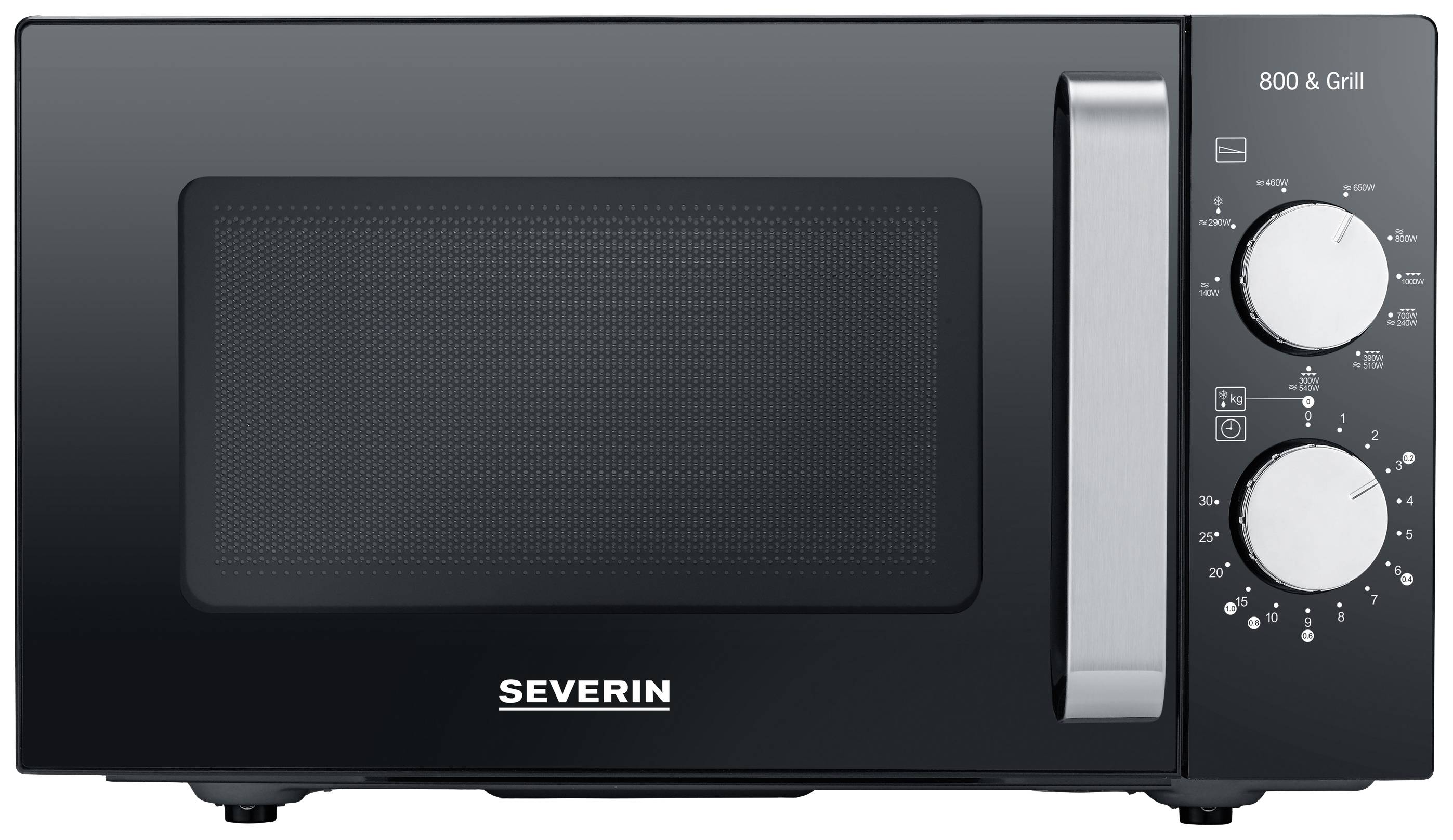 Severin MW 7762 Micro-ondes noir, acier inoxydable 800 W fonction grill