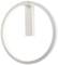Un luminaire mural LED moderne, blanc, de forme circulaire avec un support central rectangulaire.