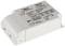 Un module transformateur LED blanc avec des détails techniques et des diagrammes de spécification électrique sur sa surface supérieure.