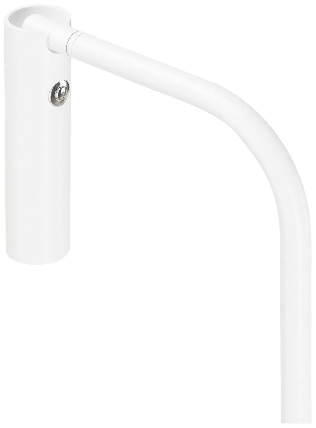 Une lampe de table blanche moderne en métal avec un bras élégant et courbé. Idéale pour un design minimaliste et fonctionnel.