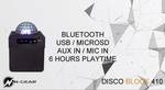 Enceinte Bluetooth N-Gear DISCO410 (blanc) karaoké & Party avec boule de lecture, effets lumineux et microphone haut-parleur Bluetooth, blanc