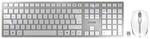 Cherry DW 9100 Slim, disposition belge, clavier AZERTY, set de souris et clavier sans fil, blanc-argent