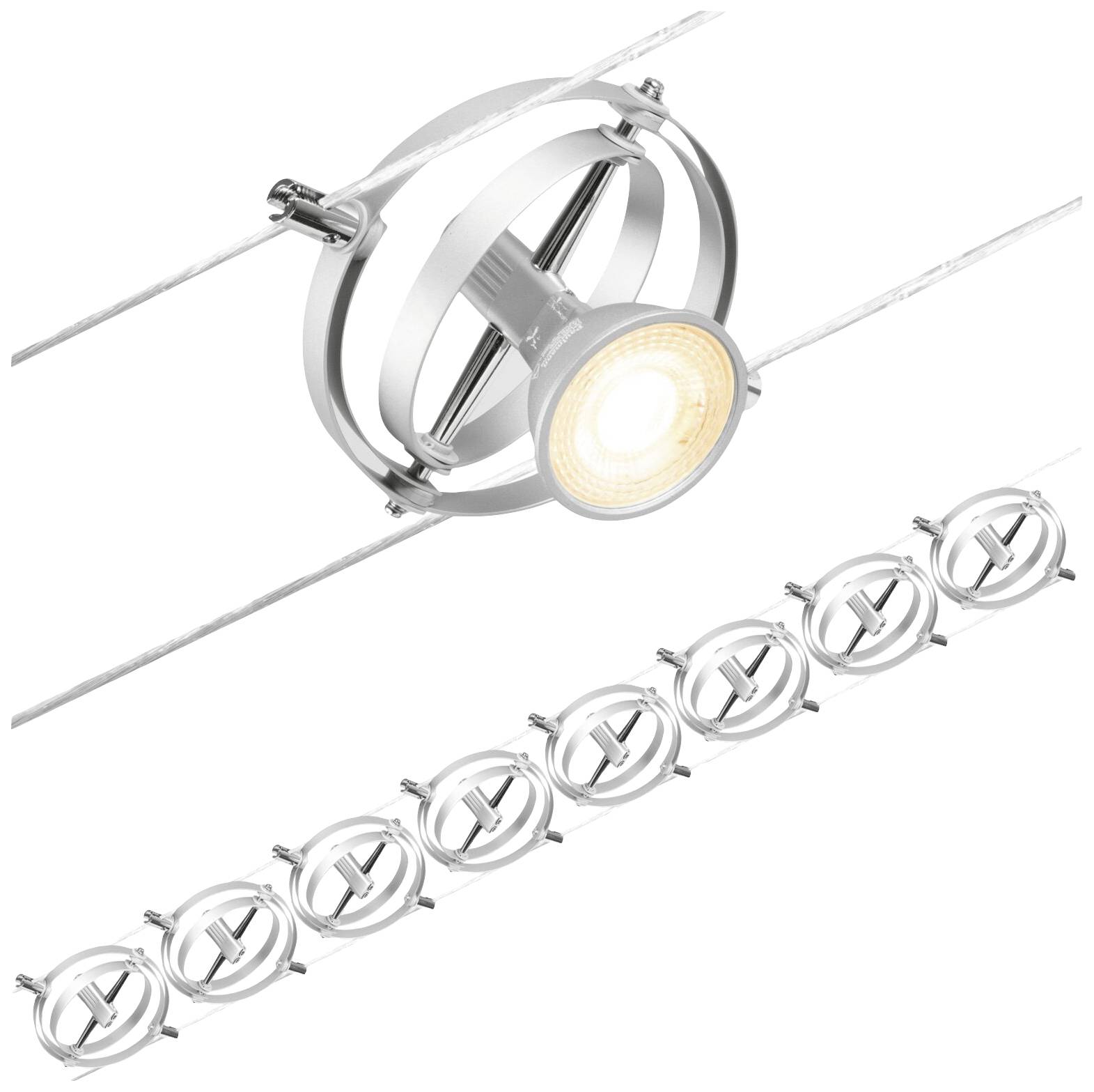 Paulmann 94490 Système de base pour éclairage sur câble GU5.3 chrome (mat)-1
