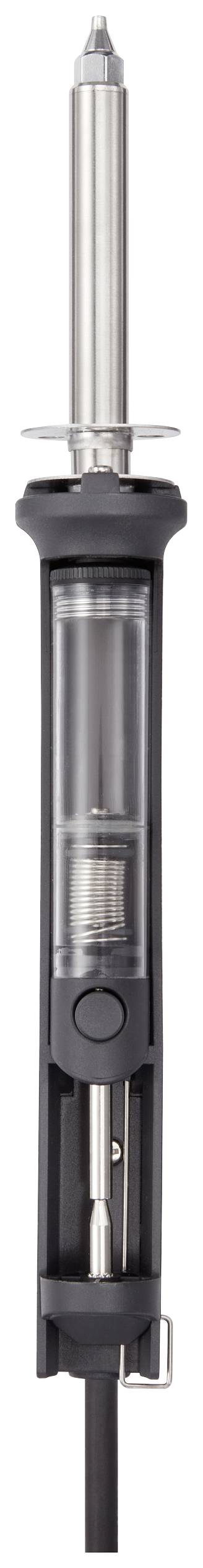 Fer à souder avec manche noir et pointe métallique, adapté pour la soudure électronique et les travaux manuels.