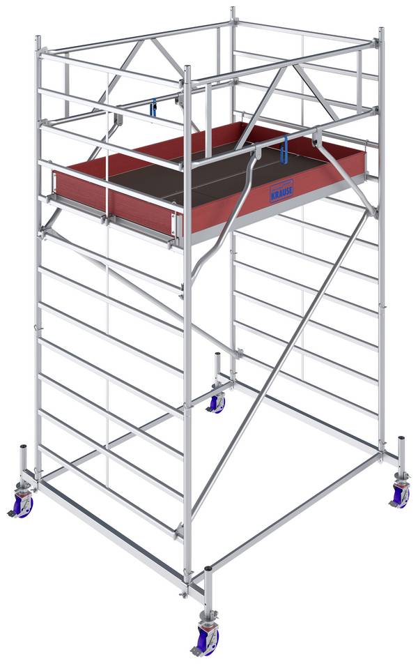 Krause 781024 FahrGerüst aluminium Echafaudage roulant mobile Hauteur de travail (max.): 4.40 m argent 140 kg