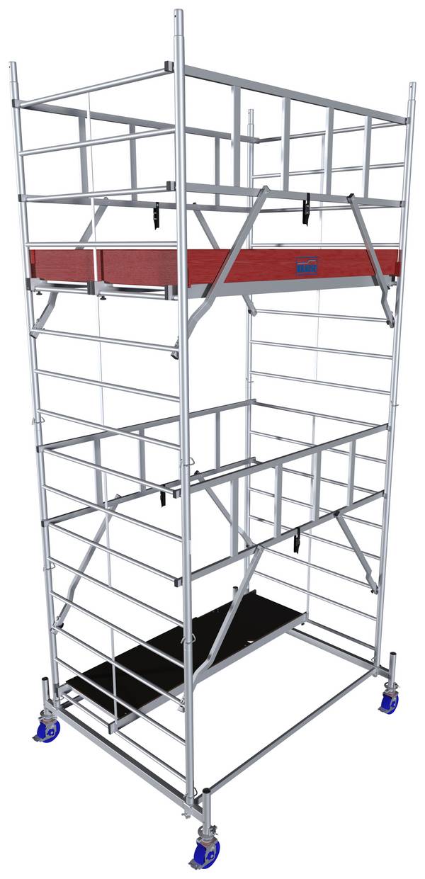 Krause 945129 FahrGerüst aluminium Echafaudage roulant mobile Hauteur de travail (max.): 5.30 m argent 137.80 kg