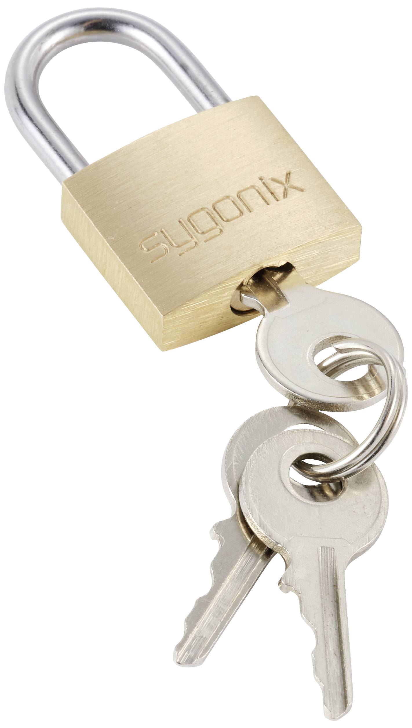 Cadenas en laiton avec deux clés attachées.