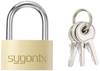Sygonix SY-5045288 Cadenas 29.8 mm fermeture partiellement identique or-jaune avec serrure à clé