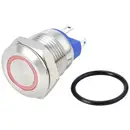 TRU COMPONENTS TC-10090896 GQ12-AF-10E/J/R/24V/S Interrupteur antivandalisme 48 V/DC 2 A 1 x Off/(On) à rappel rouge IP6